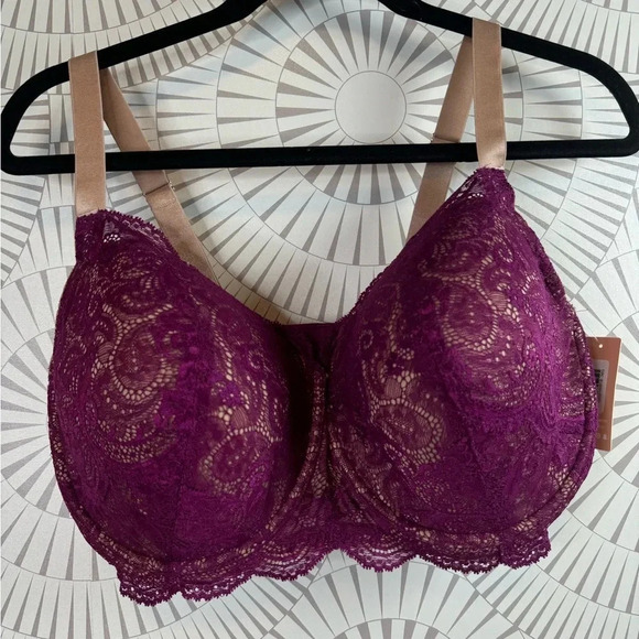 ThirdLove Other - ThirdLove NWT Women’s 24/7 Lace Balconette Bra Size 38G Purple/Nude‎